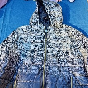 Calvin Klein Black and Gray Puffer Jacket